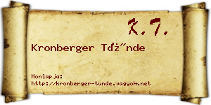 Kronberger Tünde névjegykártya